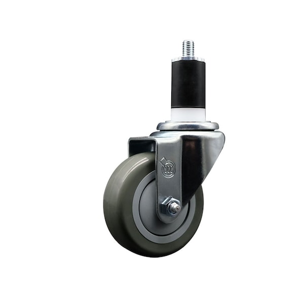 Service Caster 3.5'' Gray Poly Wheel Swivel 1-1/2'' Expanding Stem Caster SCC-EX20S3514-PPUB-112 - main